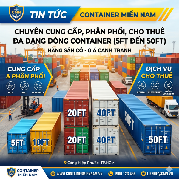 Cung Cấp Giải Pháp Lưu Kho Toàn Diện Với Danh Mục Container Từ 5 Feet Đến 50 Feet Chất Lượng Quốc Tế