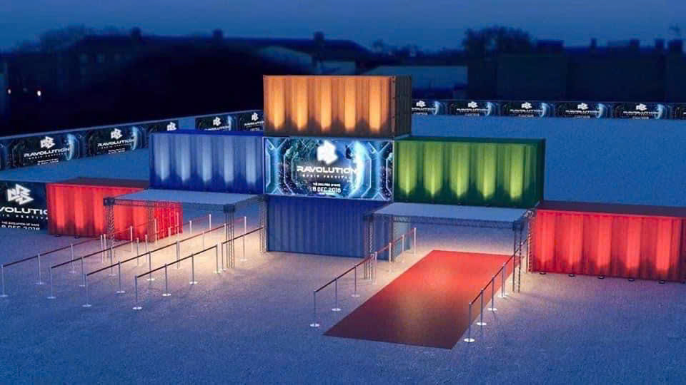 cổng dự án làm bằng container